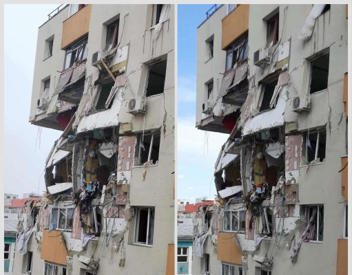 Blocul distrus de explozie e la fel și după 6 luni